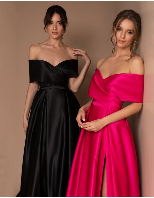 Vestido de fiesta con escote bandeau y cola Silviamo - 2 