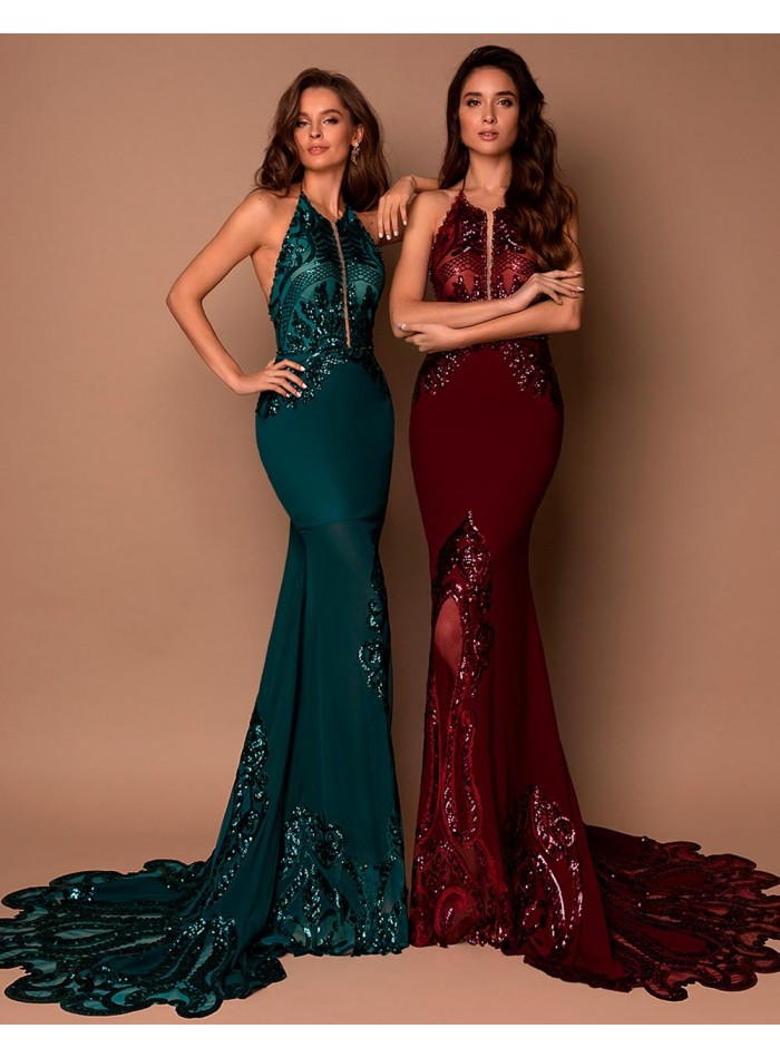 Mermaid cut evening dress with sequins-2