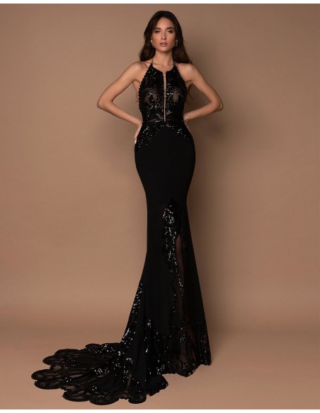 Mermaid cut evening dress with sequins-1 Mermaid cut evening dress with sequins-1