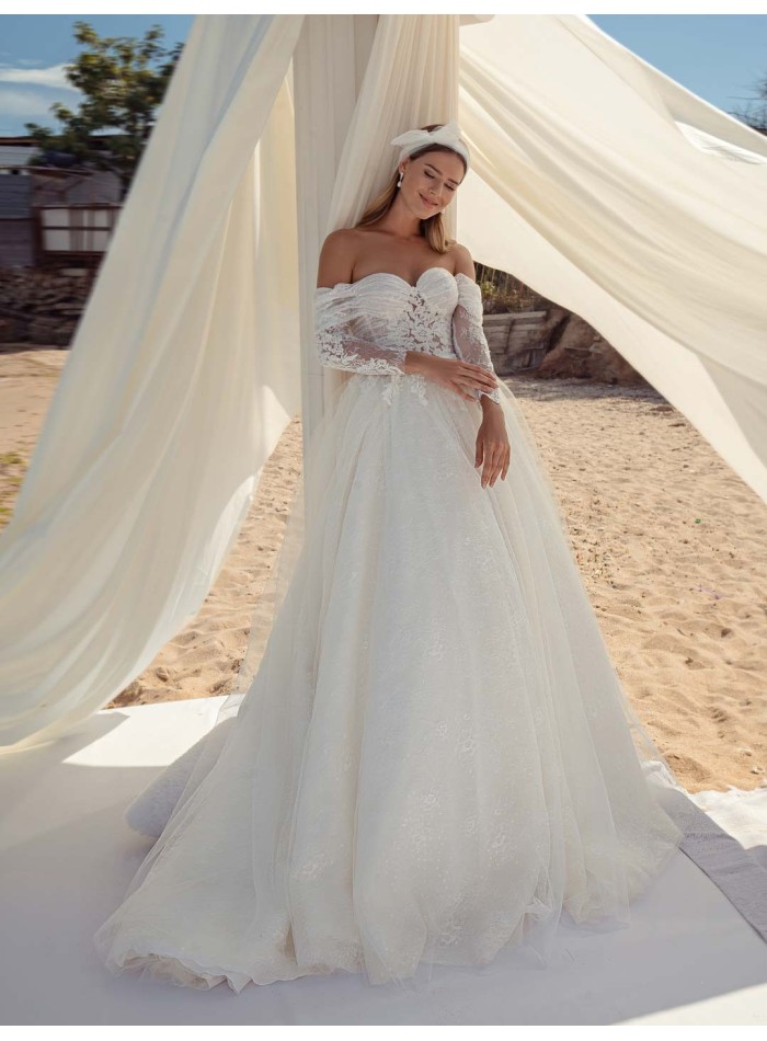 wrap around wedding dress