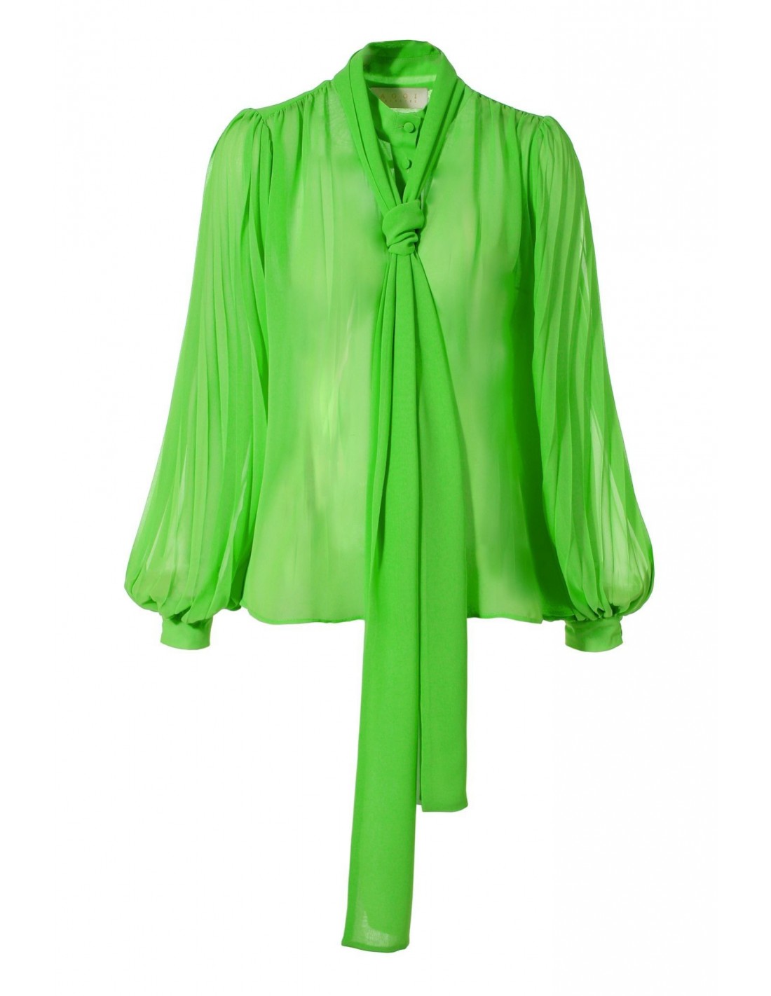 Green chiffon blouse with voluminous sleeves | INVITADISIMA Colours ...