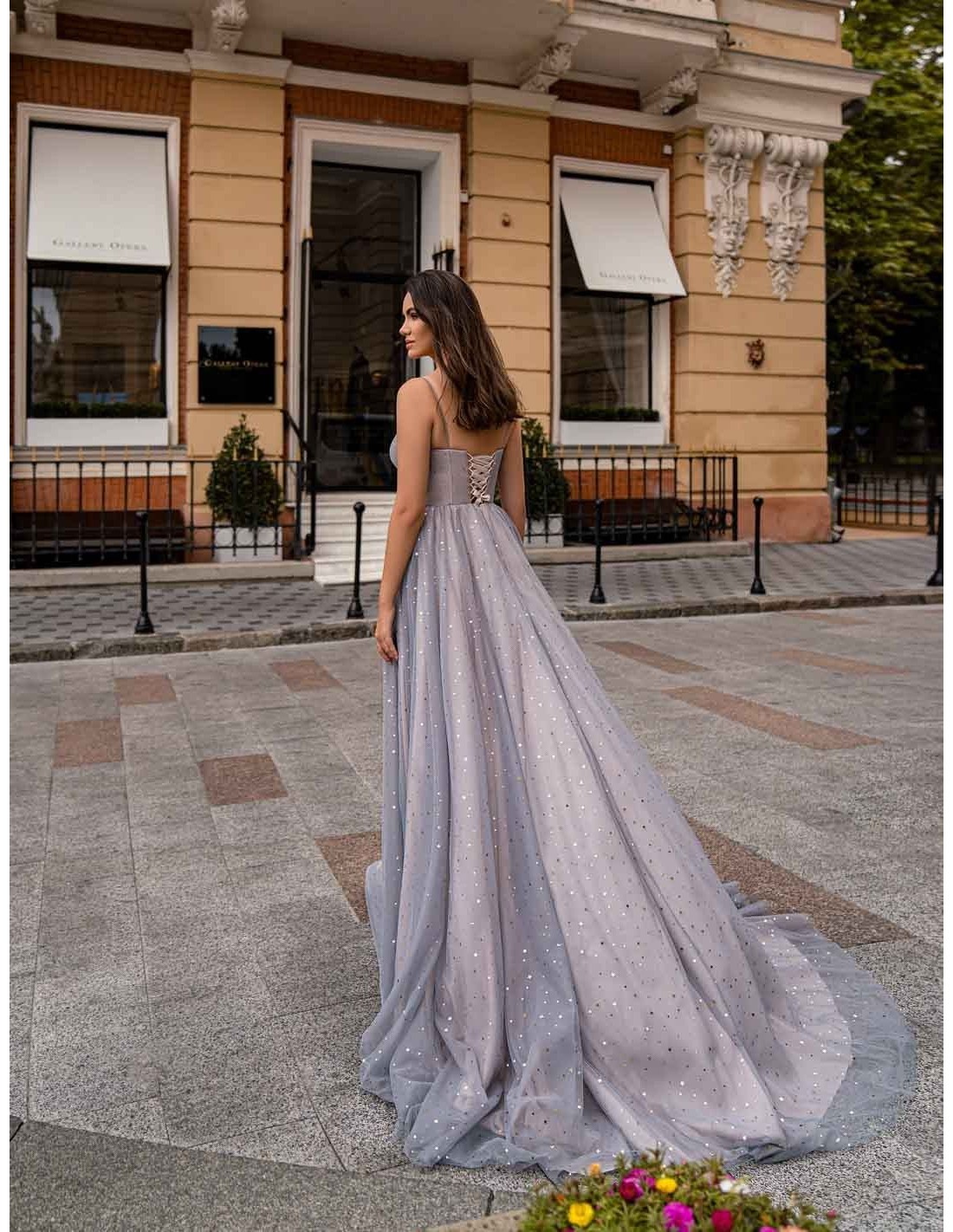 mauve ball gown