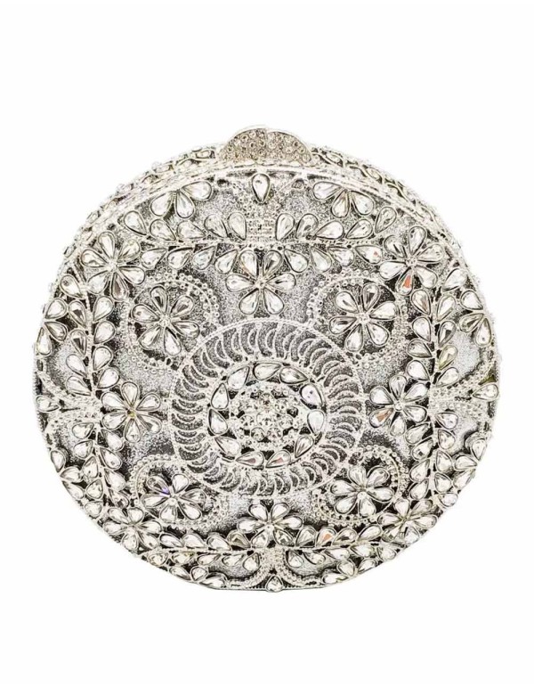 Bolso de mano joya con pequeñas flores de metal y Swarovski circular Lauren Lynn London Accessories - 1
