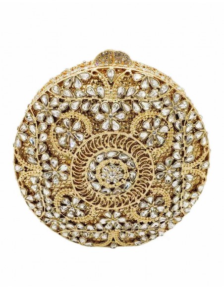 Bolso de mano joya con pequeñas flores de metal y Swarovski circular Lauren Lynn London Accessories - 3  Bolso de mano joya con pequeñas flores de metal y Swarovski circular Lauren Lynn London Accessories - 3