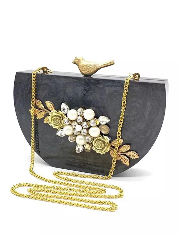 Jeweled party bag with birdie closure Lauren Lynn London Accessories - 1 