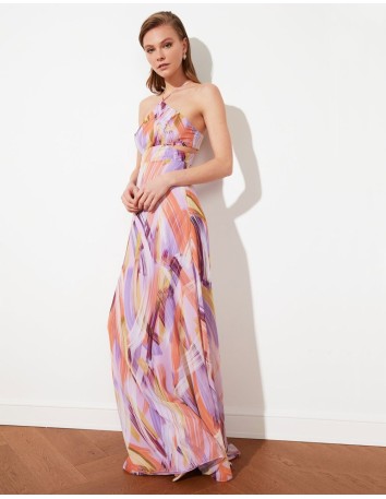 Maxi dress multicolor printed with cut out Lauren Lynn London - 1 