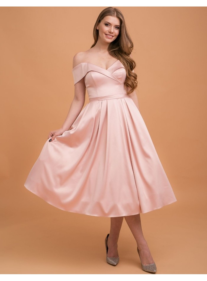 Cocktail dress with maxi skirt and bandeau neckline from Lanesta