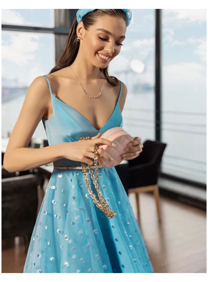 Pink Hearty Prom Dresses 2022 Tied Bow Straps Sweetheart Midi Prom Gowns  Pockets Tea Length Party Dress From Edc8, $68.38 | DHgate.Com