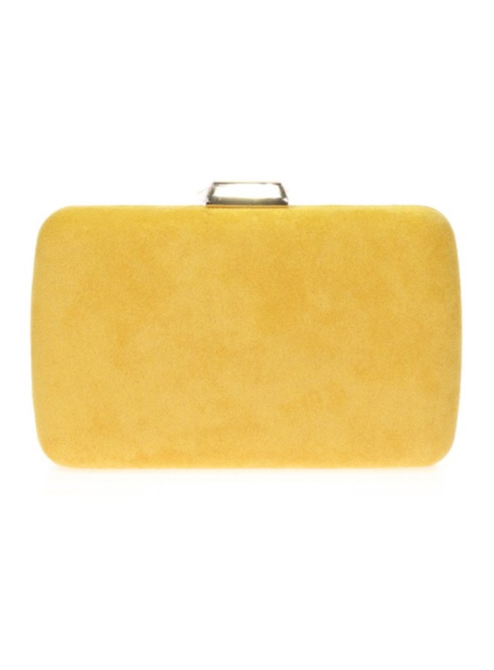 Mustard yellow suede clutch bag hot sale