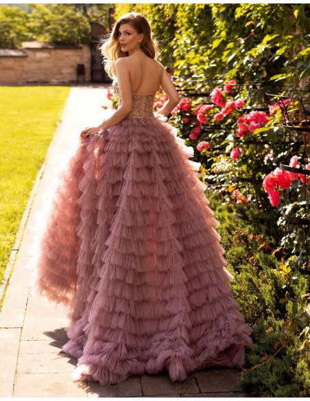 layered tulle gown