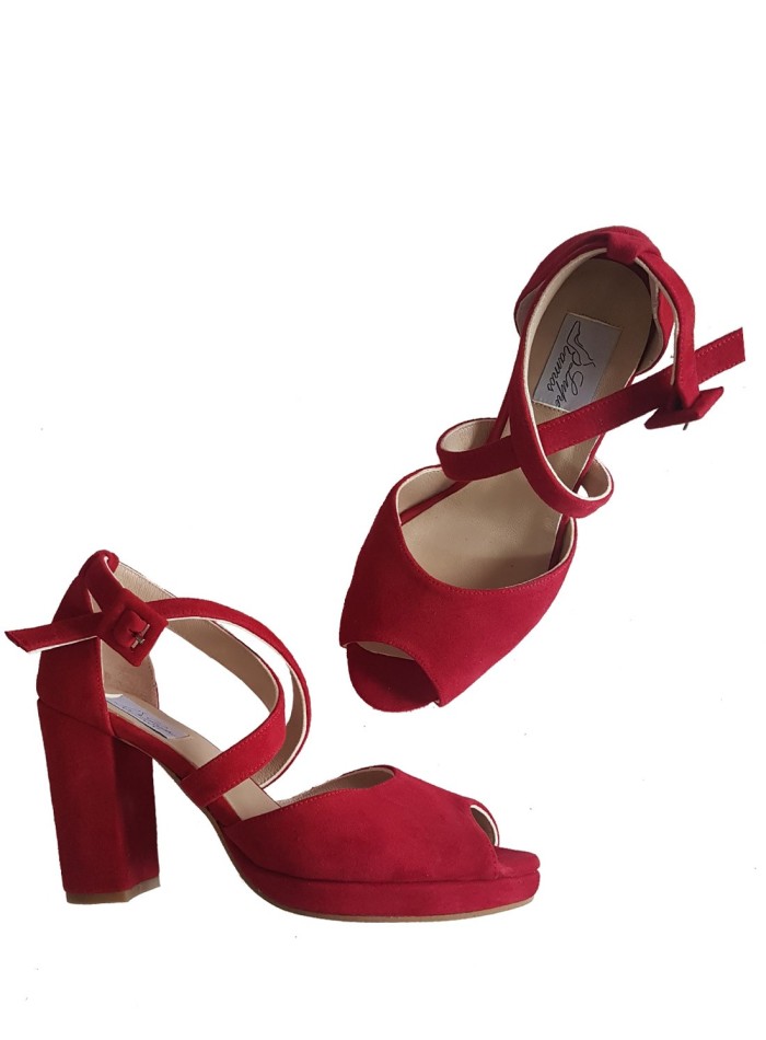 Red suede wedding shoes Lupe Ramos - 1 