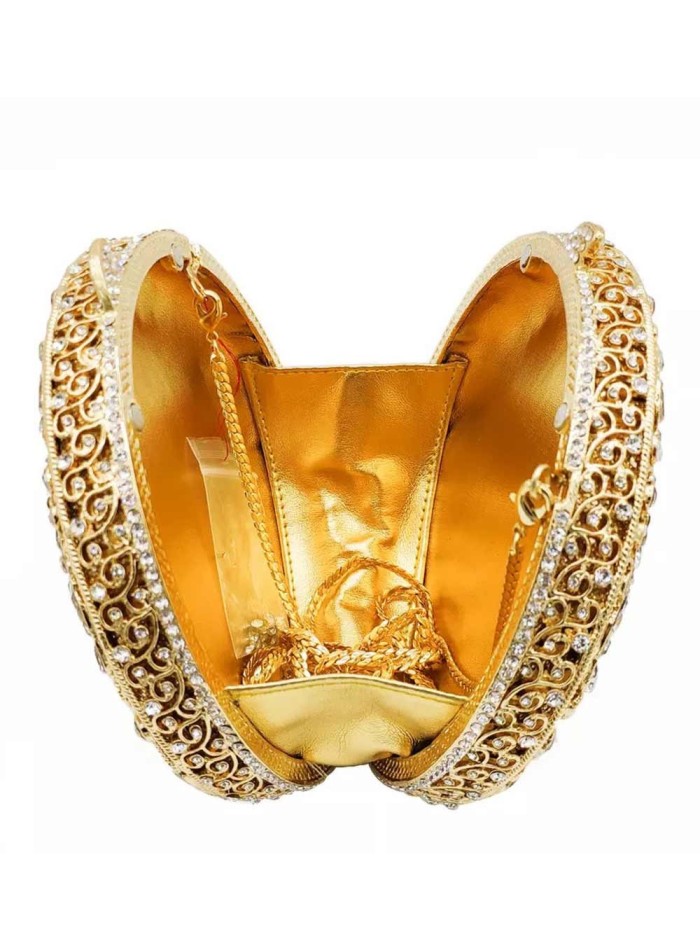 Bolso de mano joya con pequeñas flores de metal y Swarovski circular Lauren Lynn London Accessories - 4 