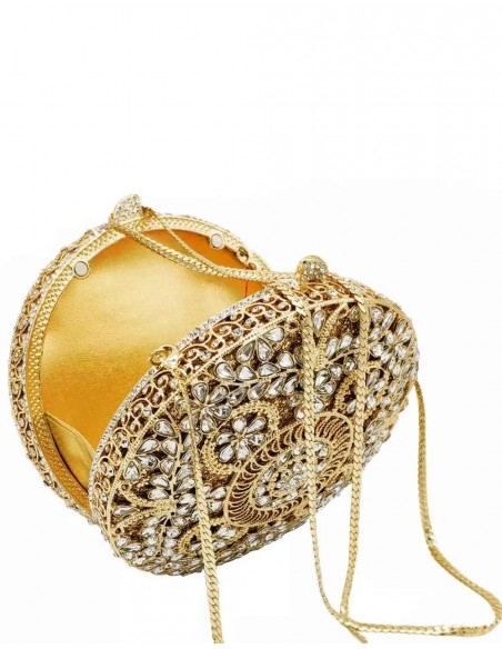 Bolso de mano joya con pequeñas flores de metal y Swarovski circular Lauren Lynn London Accessories - 5  Bolso de mano joya con pequeñas flores de metal y Swarovski circular Lauren Lynn London Accessories - 5
