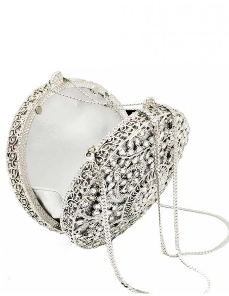 Bolso de mano joya con pequeñas flores de metal y Swarovski circular Lauren Lynn London Accessories - 9  Bolso de mano joya con pequeñas flores de metal y Swarovski circular Lauren Lynn London Accessories - 9