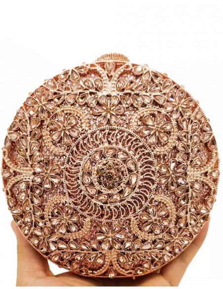 Bolso de mano joya con pequeñas flores de metal y Swarovski circular Lauren Lynn London Accessories - 10  Bolso de mano joya con pequeñas flores de metal y Swarovski circular Lauren Lynn London Accessories - 10