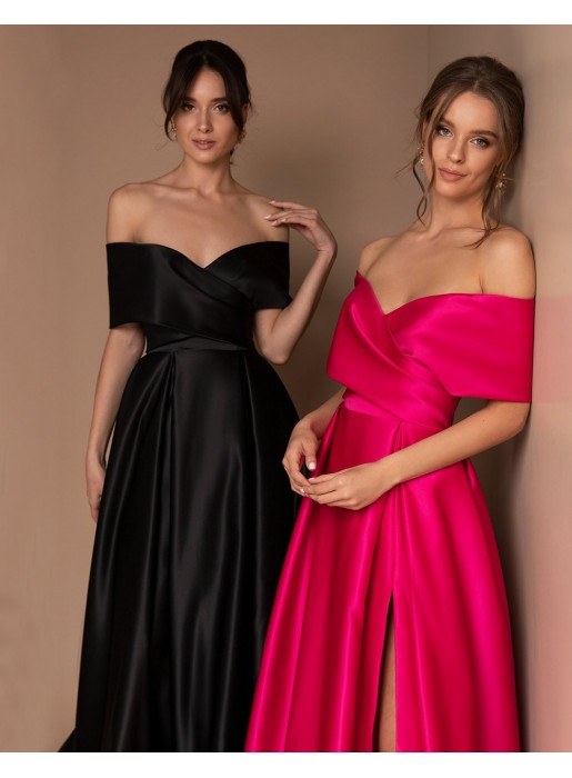 Vestido de fiesta con escote bandeau y cola Silviamo - 2