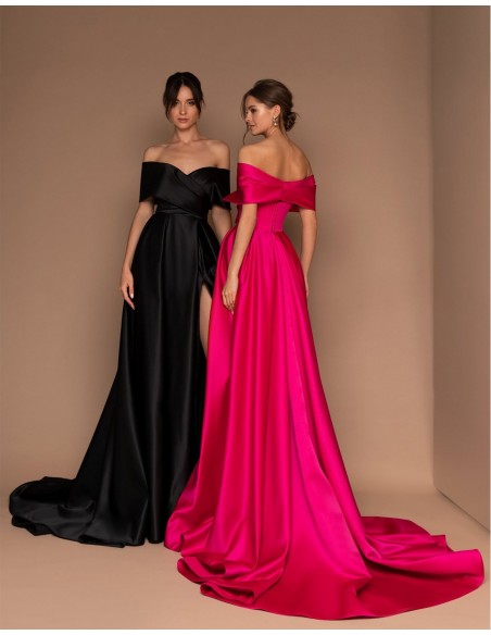 Long gown with bandeau neckline and train Silviamo - 3  Long gown with bandeau neckline and train Silviamo - 3