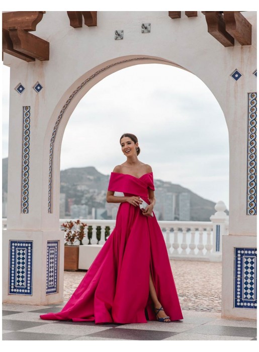 Vestido de fiesta con escote bandeau y cola - INVITADA PERFECTA Silviamo - 1 