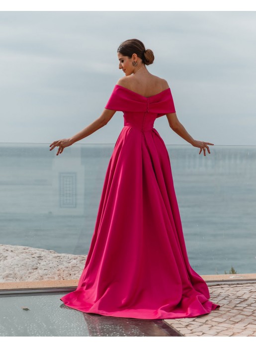 Vestido de fiesta con escote bandeau y cola - INVITADA PERFECTA Silviamo - 5