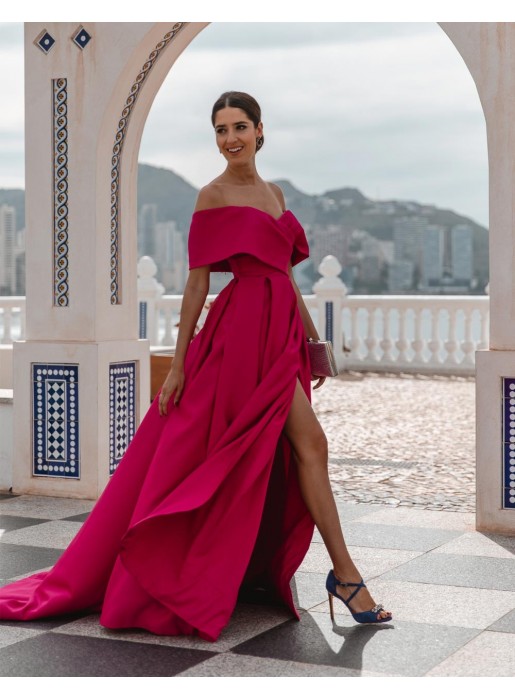 Vestido de fiesta con escote bandeau y cola - INVITADA PERFECTA Silviamo - 6