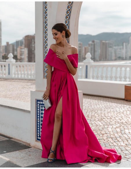 Vestido de fiesta con escote bandeau y cola - INVITADA PERFECTA Silviamo - 7  Vestido de fiesta con escote bandeau y cola - INVITADA PERFECTA Silviamo - 7