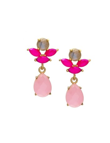 Party earrings with pink stones Welowe - 1 
