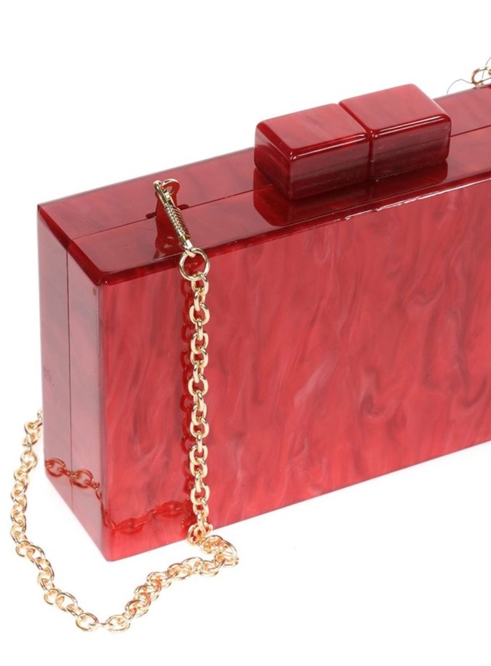 Bolso de fiesta nacarado rojo invitada boda