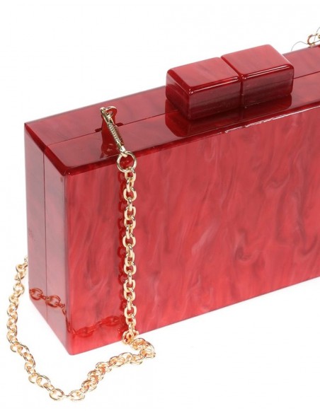 Pearly red clutch bag