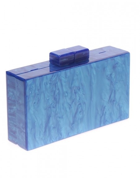 Pearly electric blue clutch bag-2