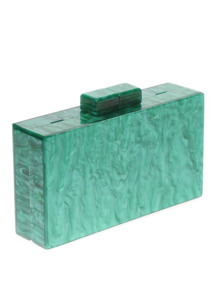 Pearly green clutch bag-1