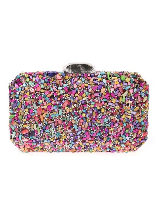 Bolso de fiesta de pedrería octogonal 2