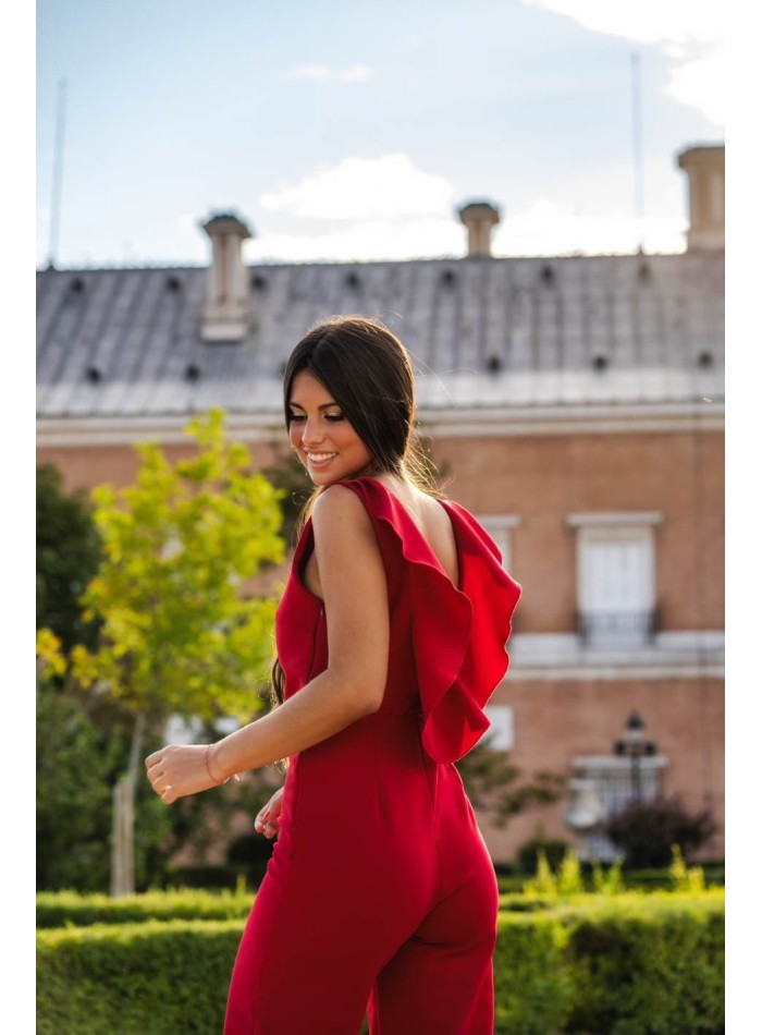 copy of Long jumpsuit with a red flounce on the back- Arantxa Mora Mauî Official - 5