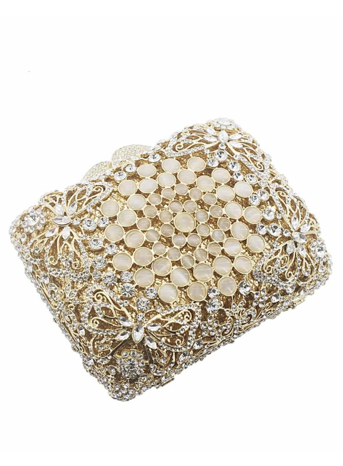 Bolso joya realizado con cristal de Swarovski y mariposas Lauren Lynn London Accessories - 4