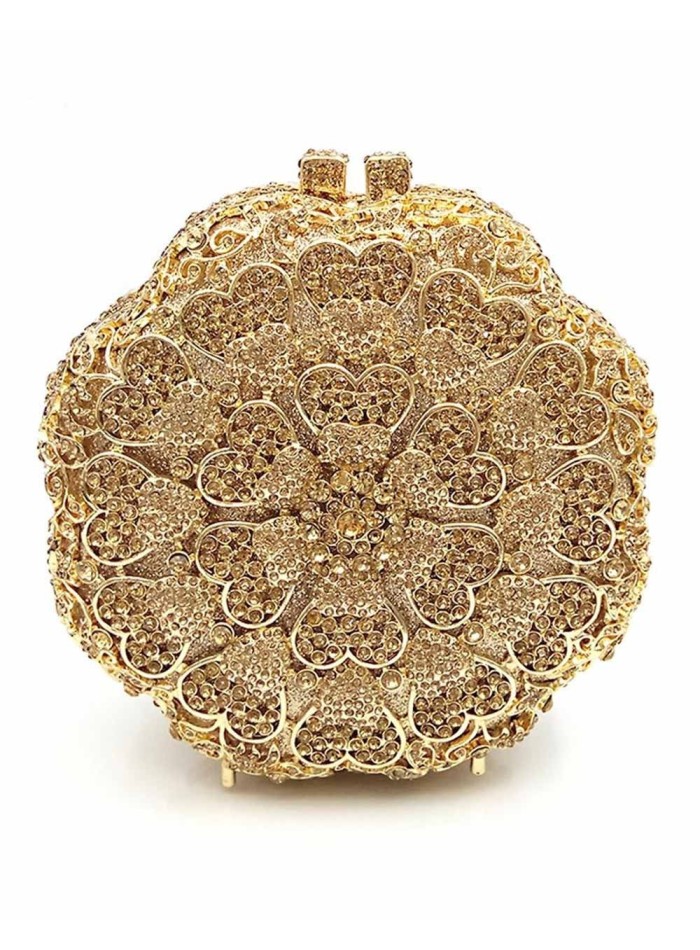 Flower-shaped jewellery clutch with crystals Lauren Lynn London Accessories - 1