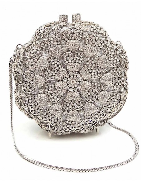 Flower-shaped jewellery clutch with crystals Lauren Lynn London Accessories - 5  Flower-shaped jewellery clutch with crystals Lauren Lynn London Accessories - 5