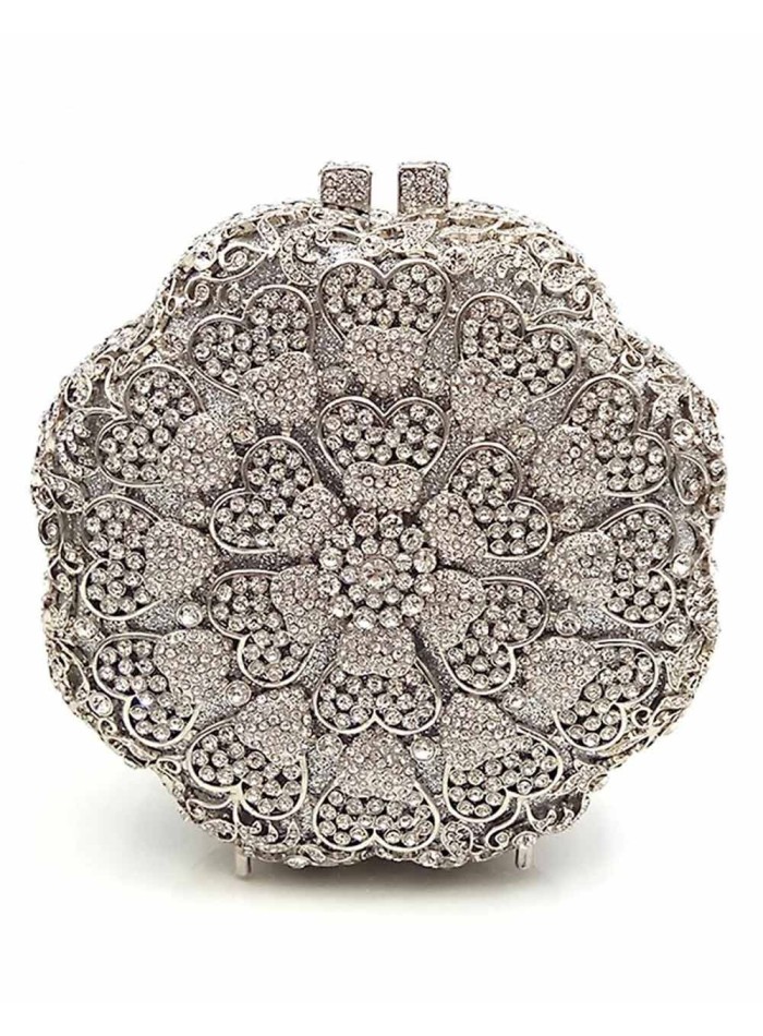 Clutch joya en forma de flor con cristales Lauren Lynn London Accessories - 2 