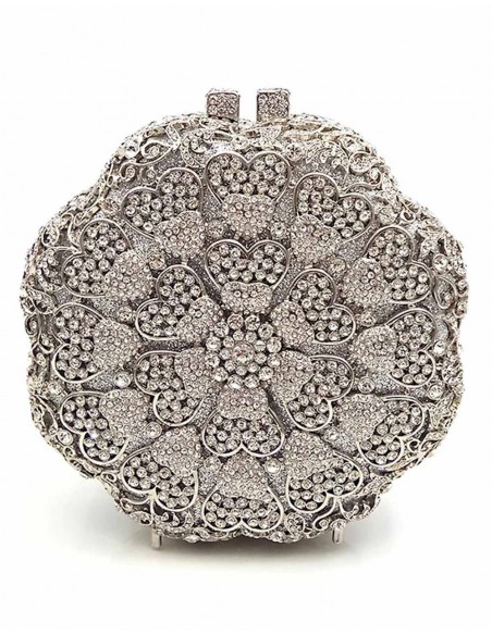 Flower-shaped jewellery clutch with crystals Lauren Lynn London Accessories - 3  Flower-shaped jewellery clutch with crystals Lauren Lynn London Accessories - 3
