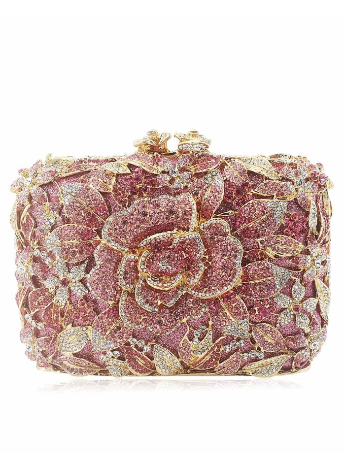 Bolso de fiesta joya con rosa de cristal Lauren Lynn London Accessories - 1 