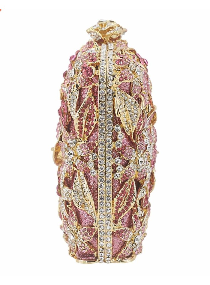 Jeweled clutch bag with crystal rose Lauren Lynn London Accessories - 7