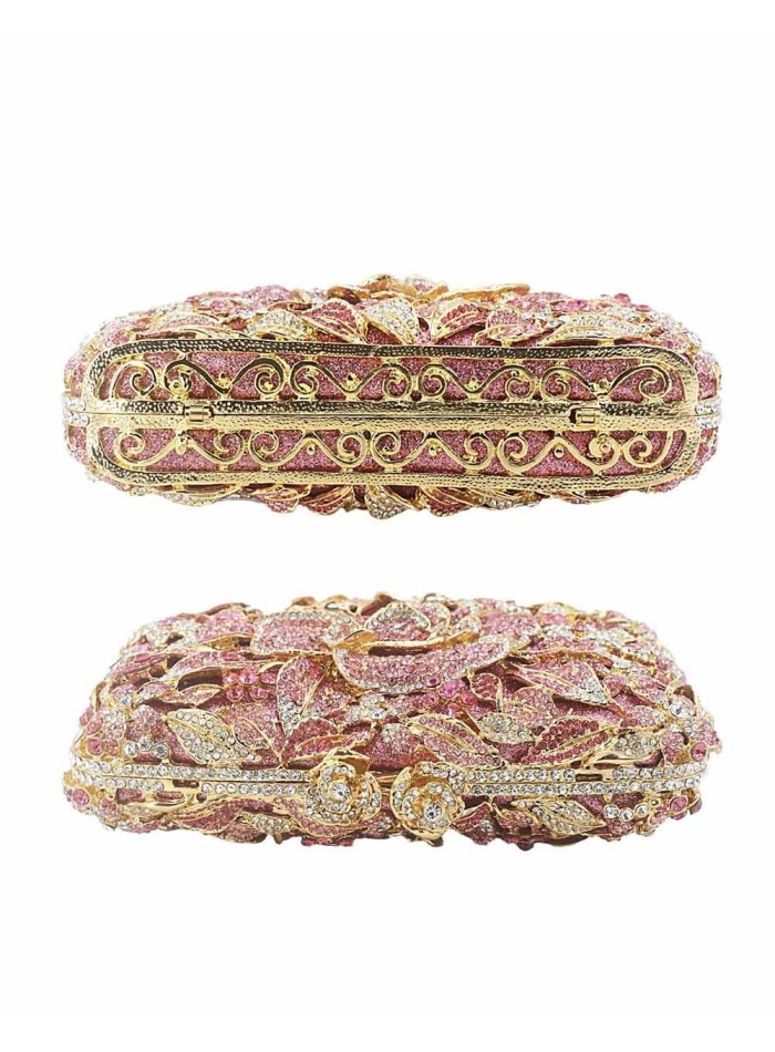 Bolso de fiesta joya con rosa de cristal Lauren Lynn London Accessories - 8