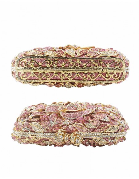 Jeweled clutch bag with crystal rose Lauren Lynn London Accessories - 8  Jeweled clutch bag with crystal rose Lauren Lynn London Accessories - 8