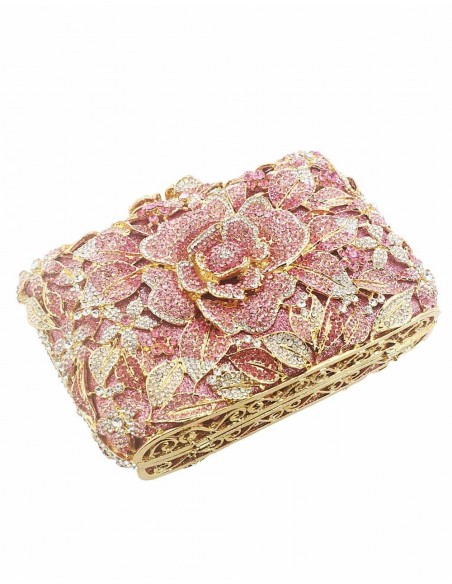 Jeweled clutch bag with crystal rose Lauren Lynn London Accessories - 9  Jeweled clutch bag with crystal rose Lauren Lynn London Accessories - 9
