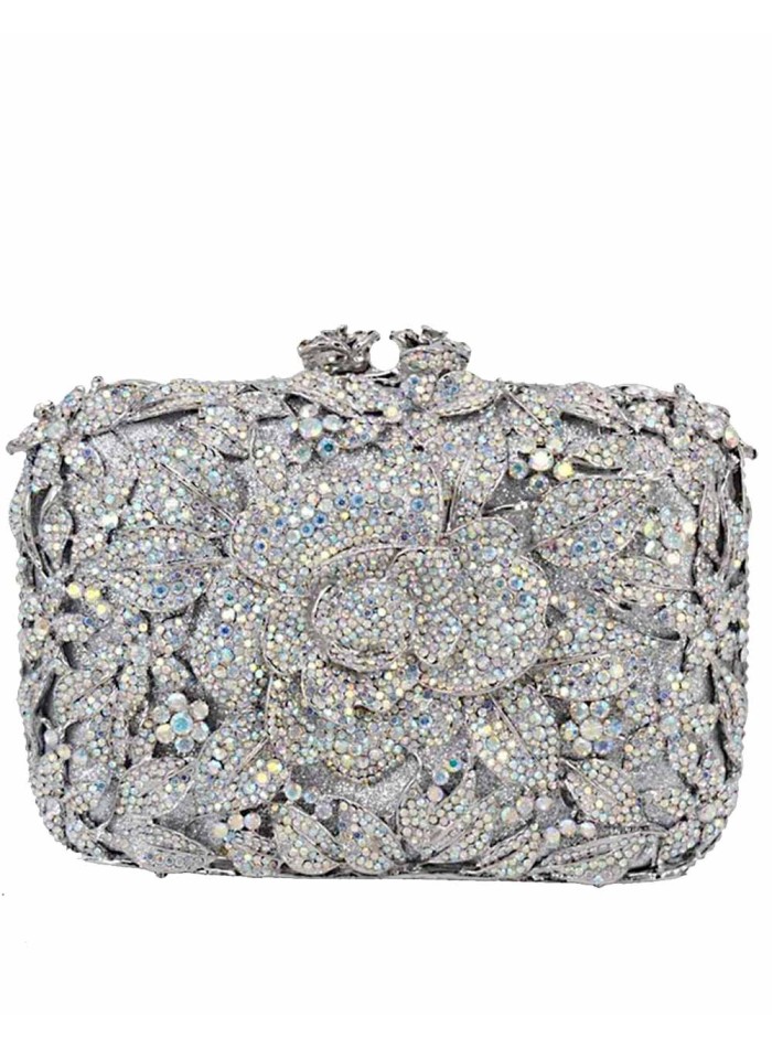 Bolso de fiesta joya con rosa de cristal Lauren Lynn London Accessories - 1 