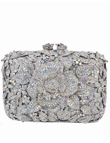 Bolso de fiesta joya con rosa de cristal Lauren Lynn London Accessories - 5  Bolso de fiesta joya con rosa de cristal Lauren Lynn London Accessories - 5