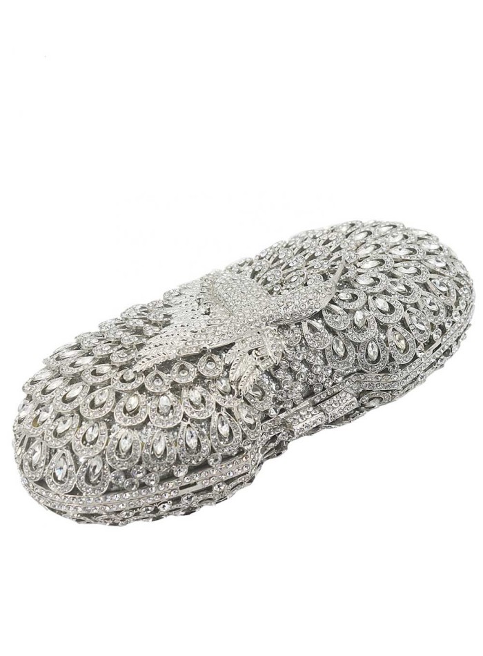 Jewel clutch bag with bird and Swarovski crystals Lauren Lynn London Accessories - 2 