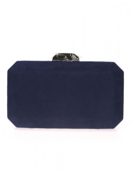 Suede octogonal clutch bag with metallic clasp Lauren Lynn London Accessories - 3 