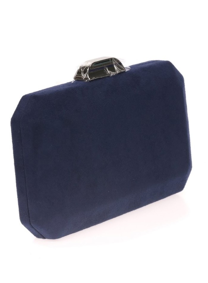 Dark navy hotsell suede clutch bag