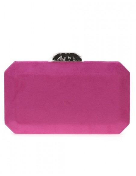 Suede octogonal clutch bag with metallic clasp Lauren Lynn London Accessories - 9 