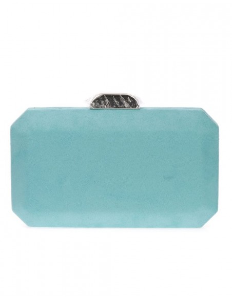 Suede octogonal clutch bag with metallic clasp Lauren Lynn London Accessories - 12