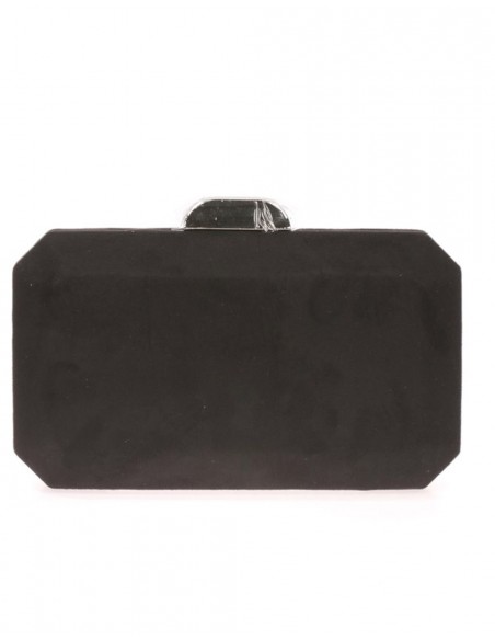 Suede octogonal clutch bag with metallic clasp Lauren Lynn London Accessories - 14  Suede octogonal clutch bag with metallic clasp Lauren Lynn London Accessories - 14